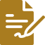 Yellow document icon with pen writing